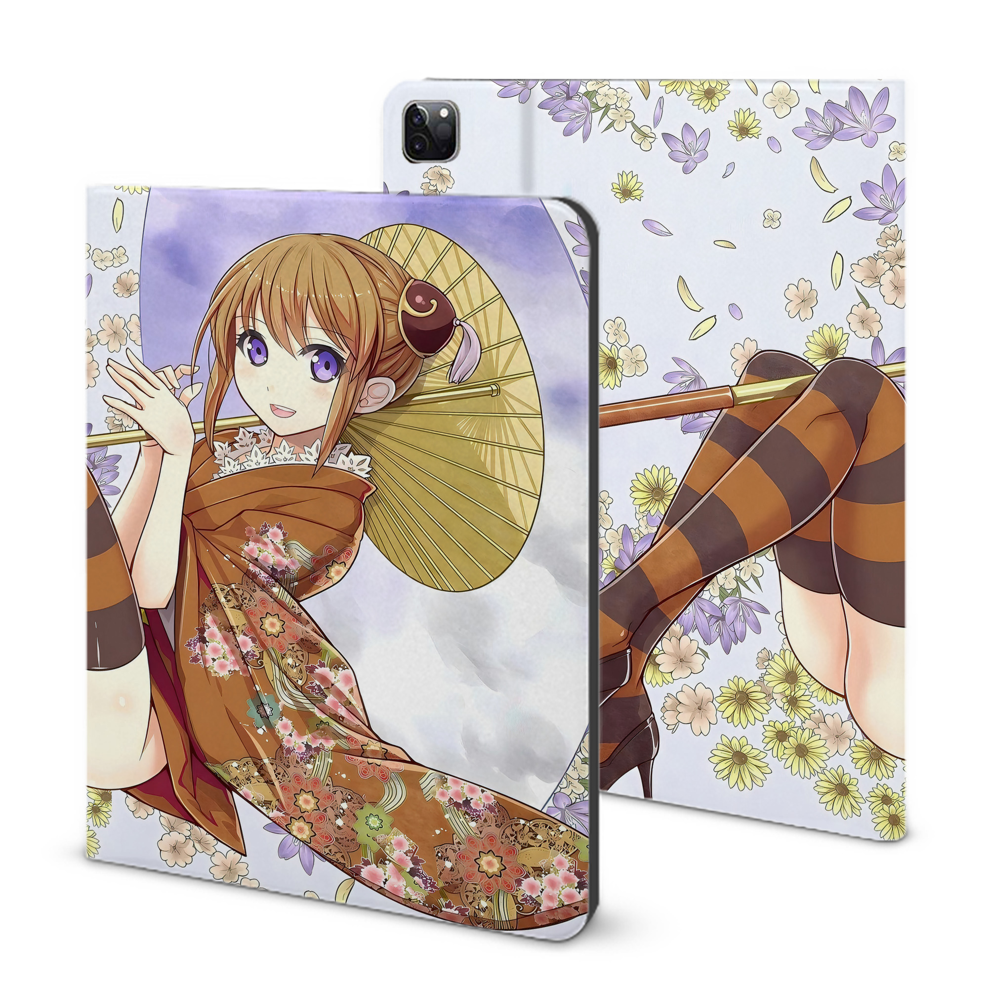 ぎんたま 坂田銀時（さかたぎんとき） 神楽 志村新八（しむら しんぱち） GINTAMA Sakata Gintoki Kagura Shimura Shinpachi IPad ケース ブック型 PUレザー TPU 耐衝撃 軽量 薄型 ペン収納なし 全面保護 IPad 各モデル対応